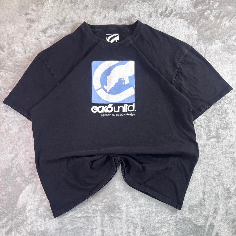 Vintage Y2K Ecko Unltd Graphic T Shirt Mens 2XL Black Rhino Logo